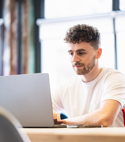 Man working on his laptop