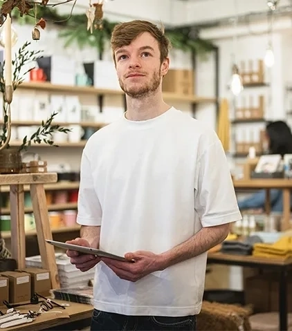 A man shopping