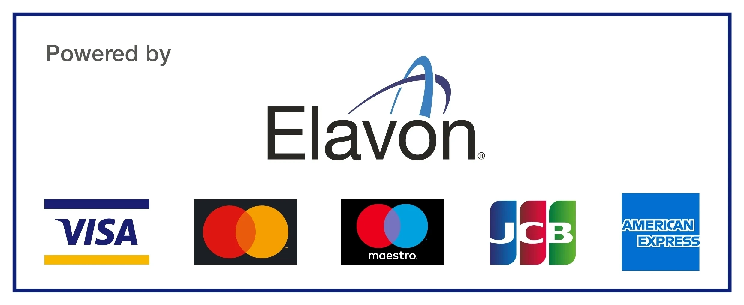 Card scheme logo: Visa, Mastercard, Maestro, JCB, American Express