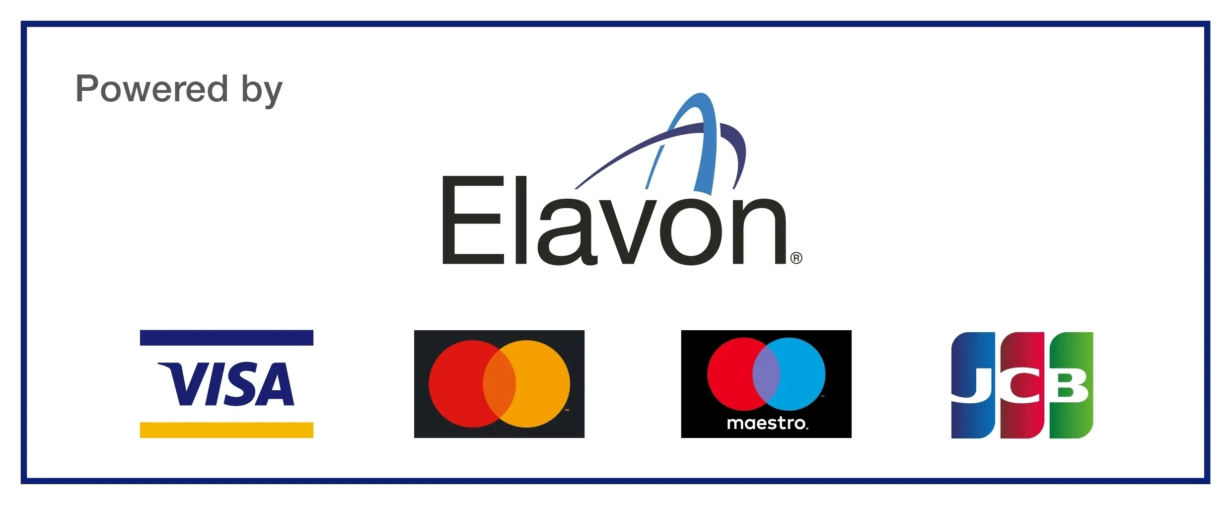 Card scheme logo: Visa, Mastercard, Maestro, JCB