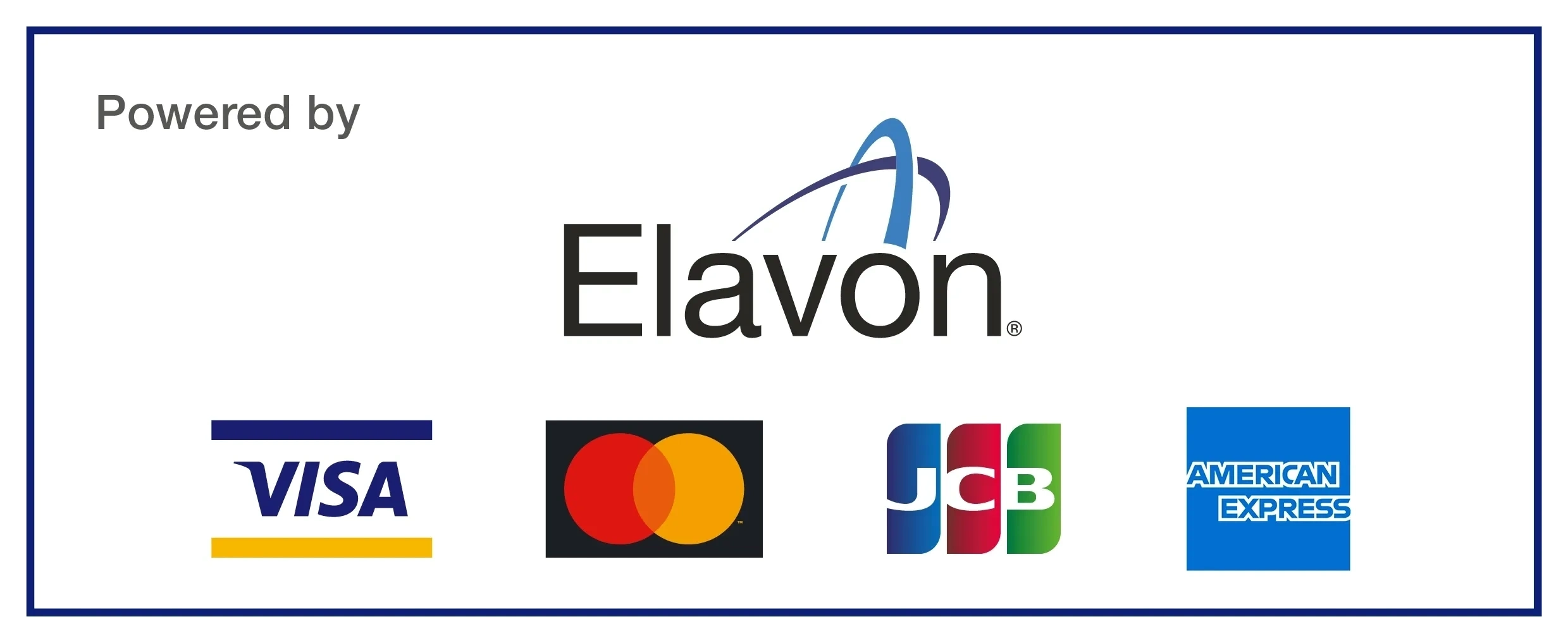 Card scheme logo: Visa, Mastercard, JCB, American Express